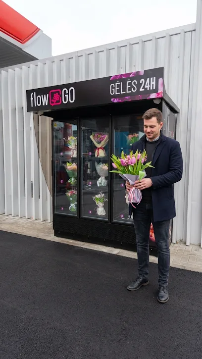 A FlowGo machine and bouquet in Perkūnkiemis